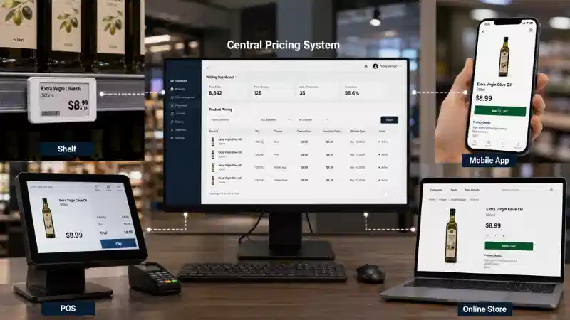የOmnichannel ዋጋ ወጥነት፡ መደርደሪያን፣ POSን፣ መተግበሪያን እና የመስመር ላይ ዋጋዎችን እንዴት ማመሳሰል እንደሚቻል