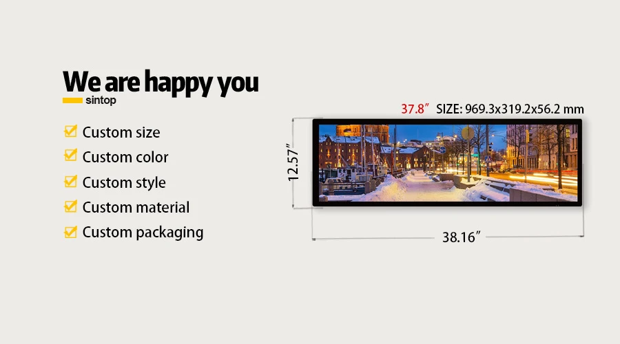 37.8 Inch Bar Display Digital Signage